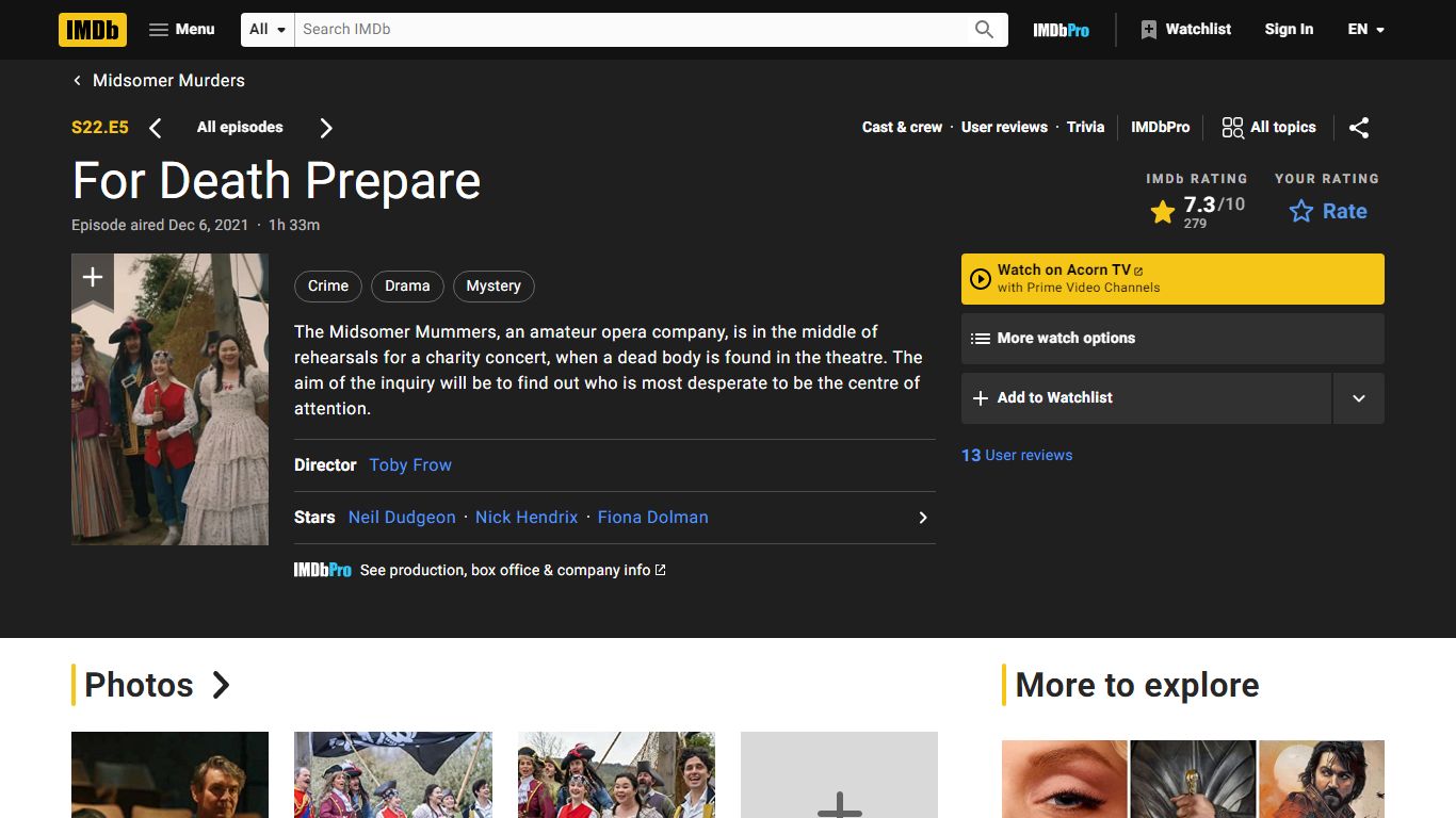 "Midsomer Murders" For Death Prepare (TV Episode 2021) - IMDb
